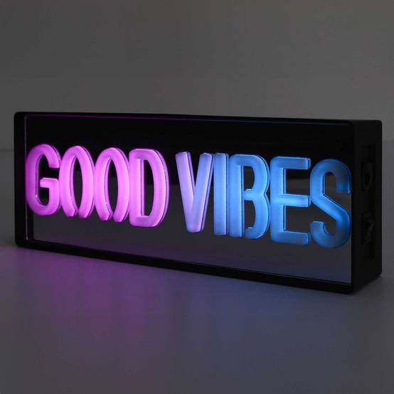 The Home Deco Factory - Lampe LED Effet Néon "Good Vibes" 22cm Multicolore - Image 5