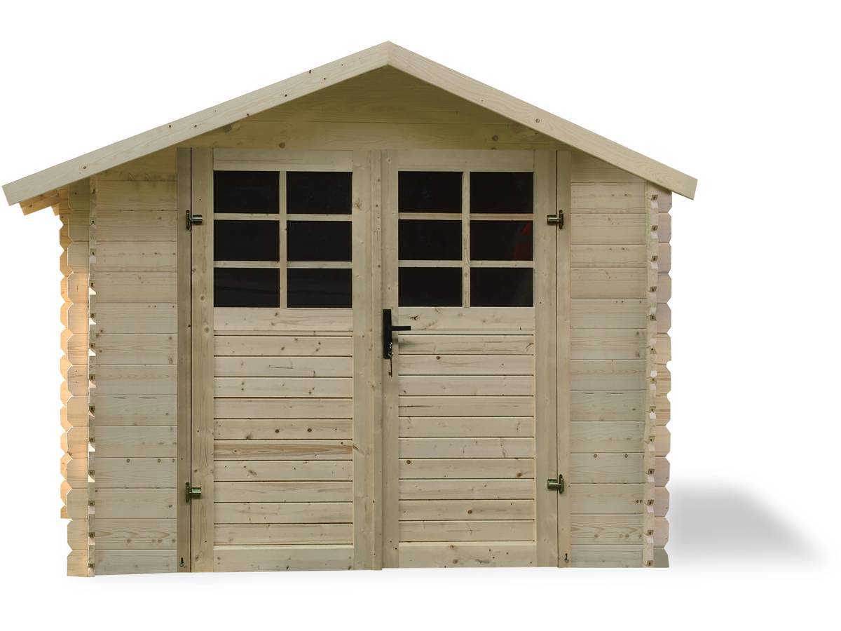 Abri Jardin Bois Traditionnel - 8.88 M2 - 2.98 X 2.98x 2.18 M - 28 Mm -solid - Image 1