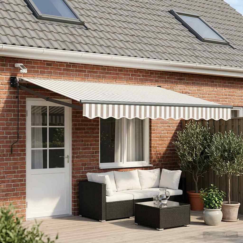 ComfortXL - Store banne électrique extérieur aluminium capteur vent LED gris clair et blanc - ComfortXL Outdoor Living - Image 1