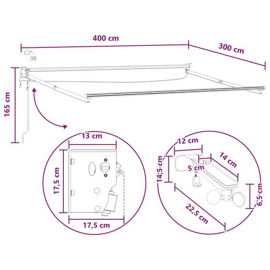 ComfortXL - Store banne électrique extérieur aluminium capteur vent LED gris clair et blanc - ComfortXL Outdoor Living - Image 9