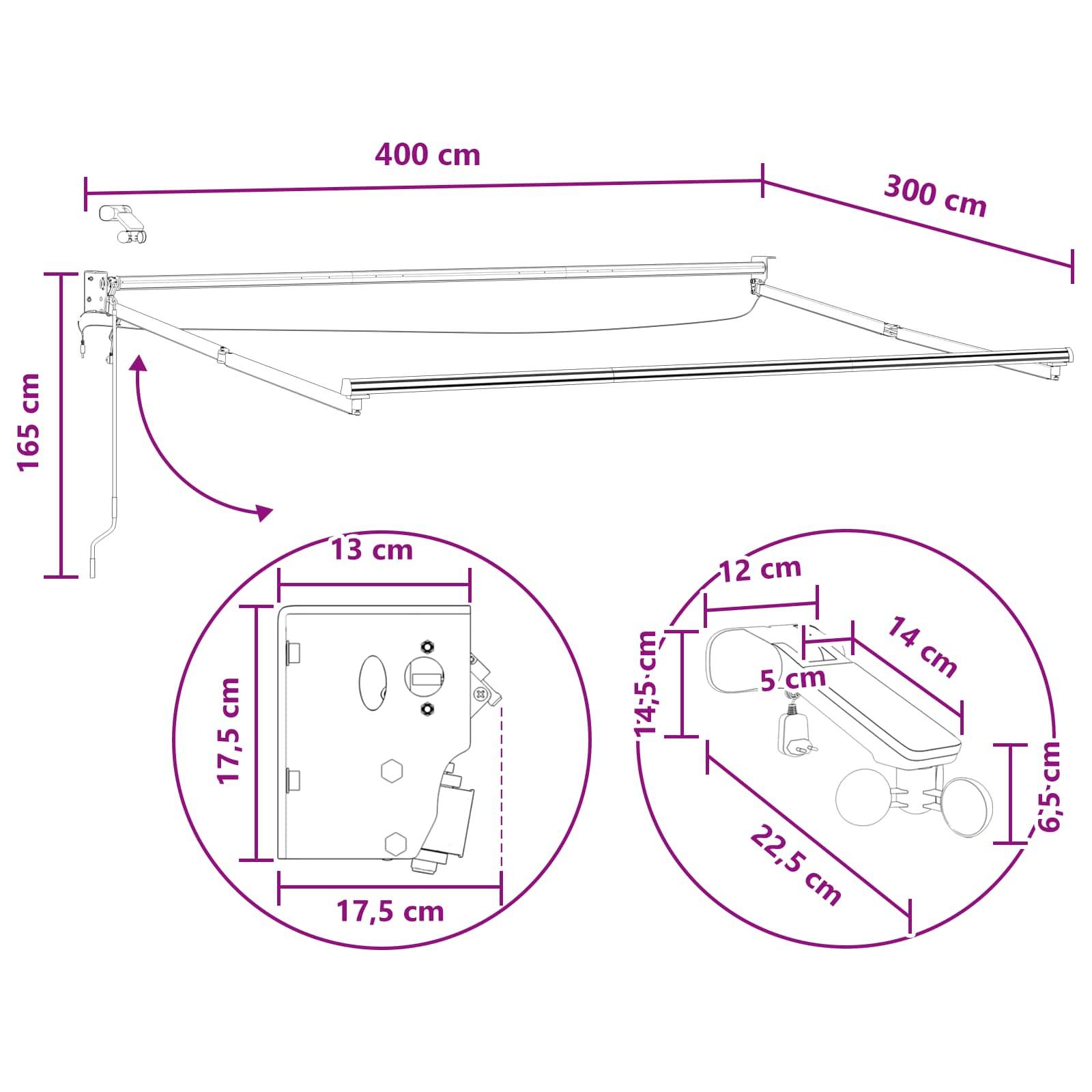 ComfortXL - Store banne électrique extérieur aluminium capteur vent LED gris clair et blanc - ComfortXL Outdoor Living - Image 9