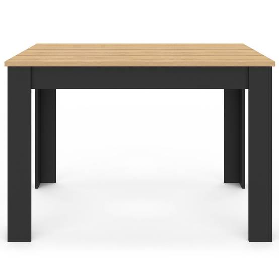 Table à manger rectangle ROZY 4 personnes noire plateau façon hêtre 110 cm - Image 3