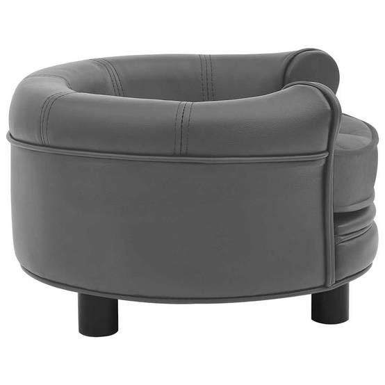 ComfortXL - Petit canapé pour chiot et chat design similicuir couchage confortable Gris 48x48cm – ComfortXL Pet Living - Image 4