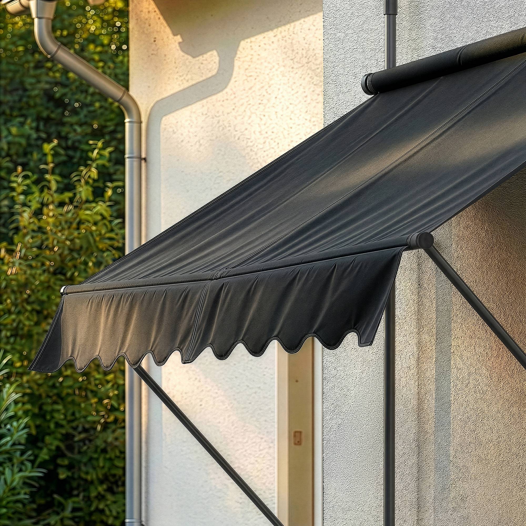 Pro.Tec - Store Banne Téléscopique Acier Polyester 250 x 120 x 220-309 cm Noir [pro.tec] - Imagen 5
