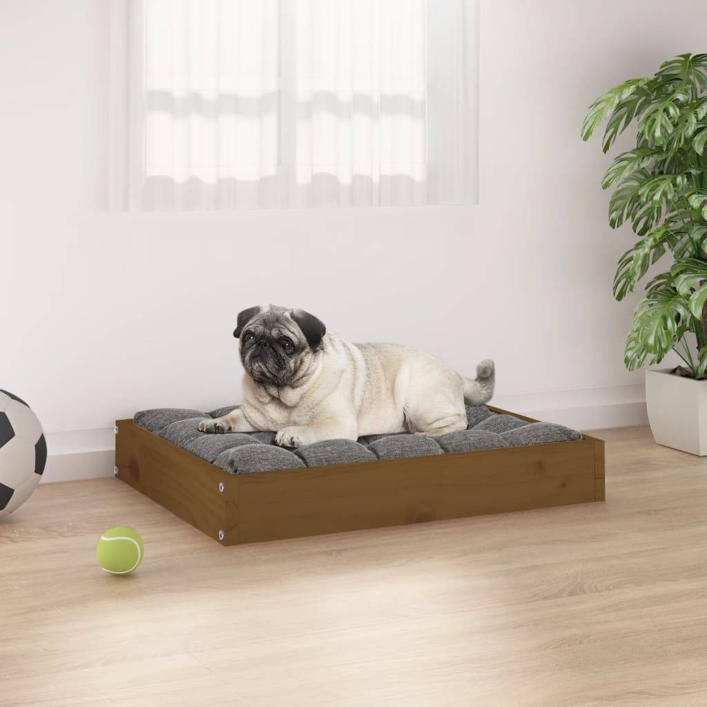 Vidaxl - Lit pour chien Marron miel 61,5x49x9 cm Bois de pin solide vidaXL 820854 - Imagen 1