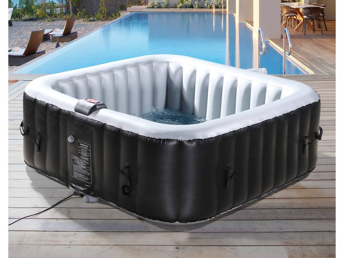 Habitat Et Jardin - Spa Gonflable Nice En Pvc - 6 Places - Gris/noir -habitat Et Jardin - Imagen 1