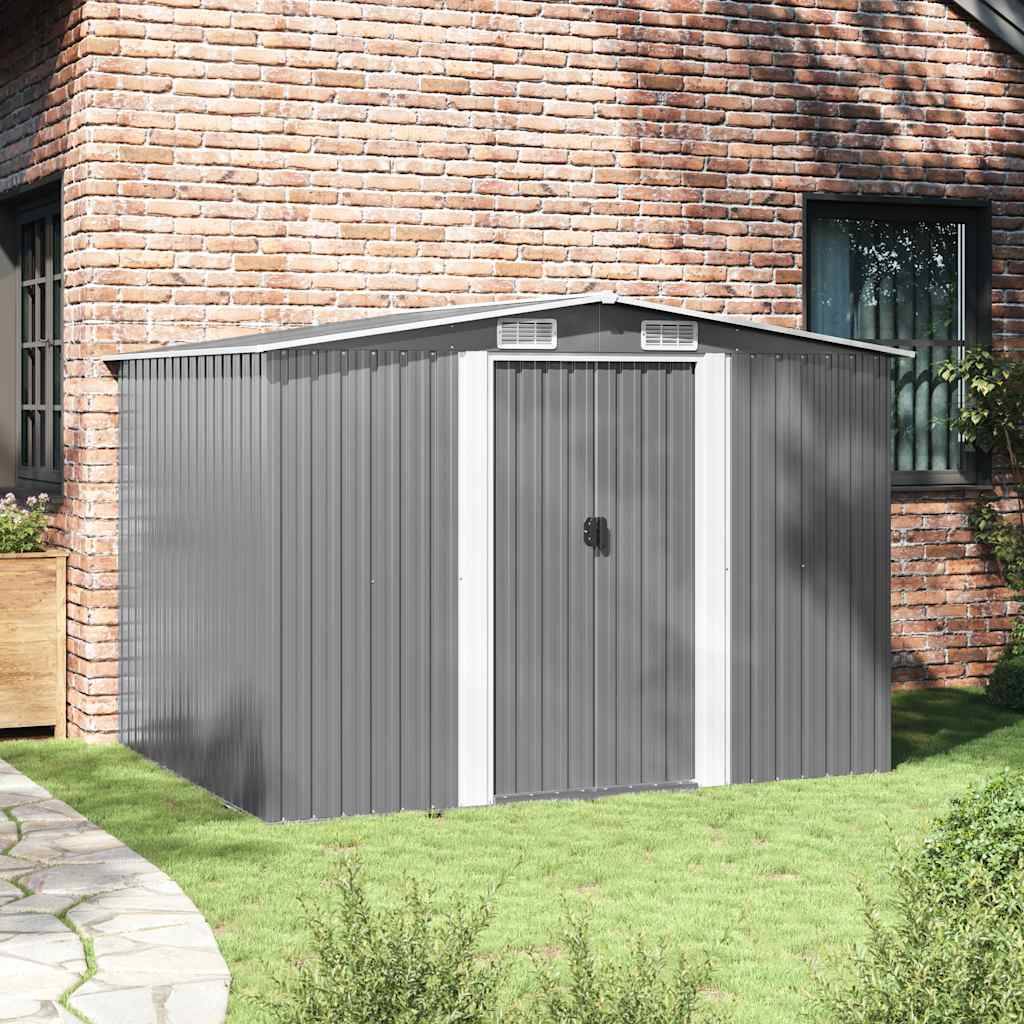 PANGIVO - Abri de jardin avec double porte coulissante - Acier galvanisé gris - 257x205x178 cm - Surface au sol 4,72m² - PANGIVO - Image 3
