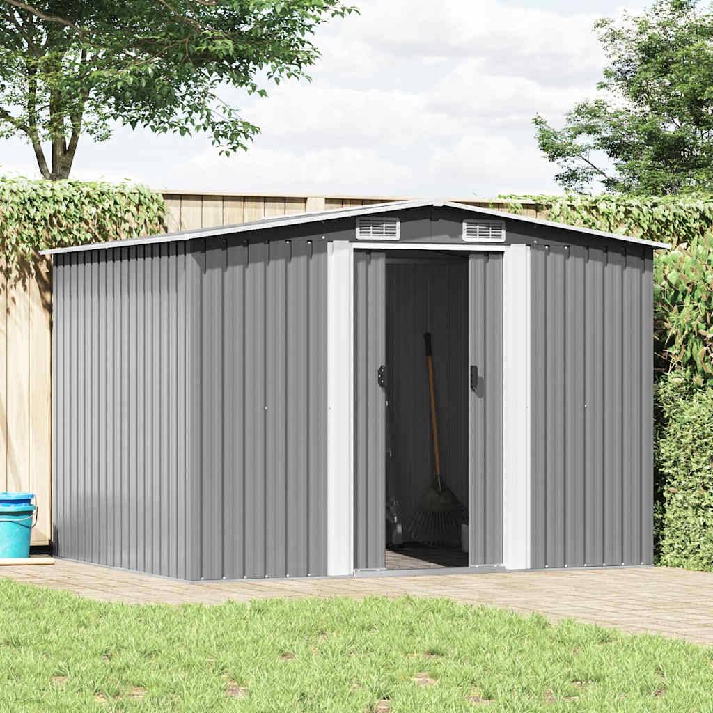 PANGIVO - Abri de jardin avec double porte coulissante - Acier galvanisé gris - 257x205x178 cm - Surface au sol 4,72m² - PANGIVO - Image 2