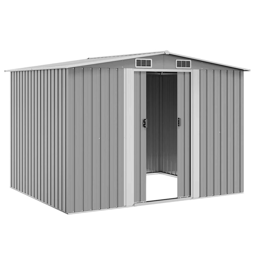 PANGIVO - Abri de jardin avec double porte coulissante - Acier galvanisé gris - 257x205x178 cm - Surface au sol 4,72m² - PANGIVO - Image 4