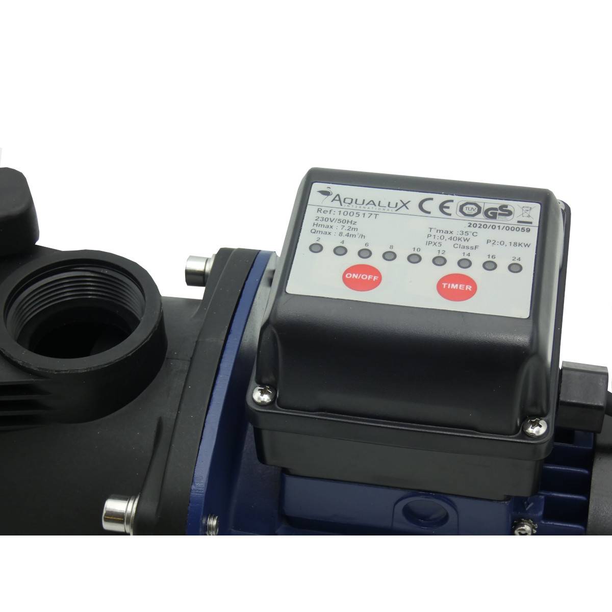Aqualux - Pompe de filtration piscine avec timer intégré - 1/3cv 100517T Aqualux - Imagen 3