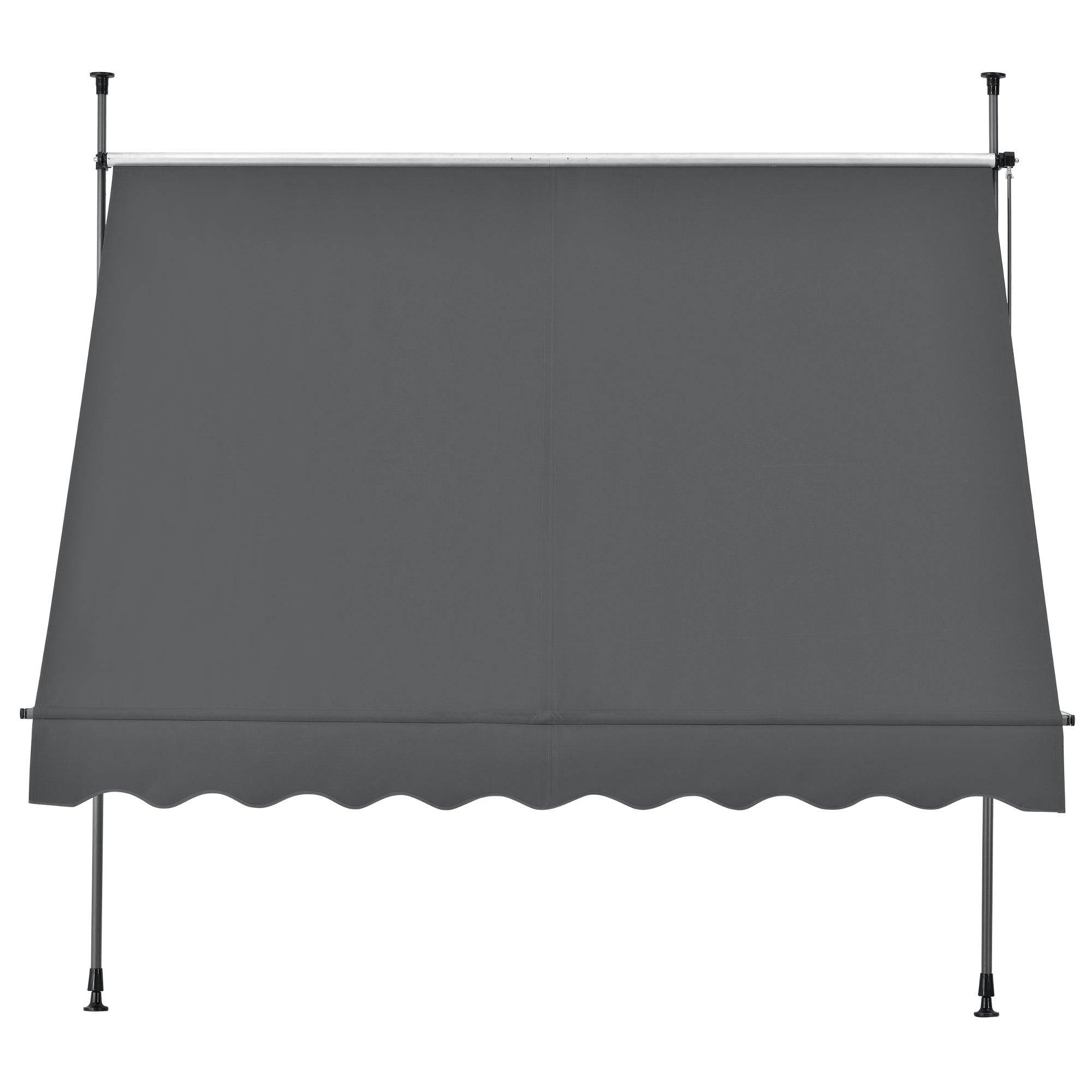 Helloshop26 - Brise-soleil pare-soleil acier et polyester hauteur variable 300 cm gris - Imagen 2