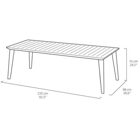 Table de jardin - rectangulaire - blanc - en résine - 8 a 10 personnes - Lima -Allibert by KETER - Image 4