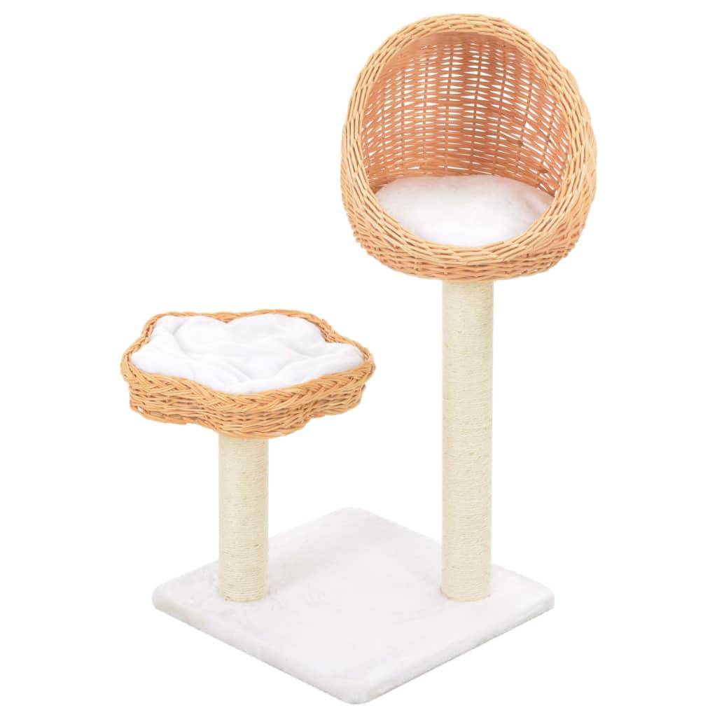 Helloshop26 - Arbre à chat griffoir grattoir niche jouet animaux peluché en sisal naturel bois de saule - Imagen 1