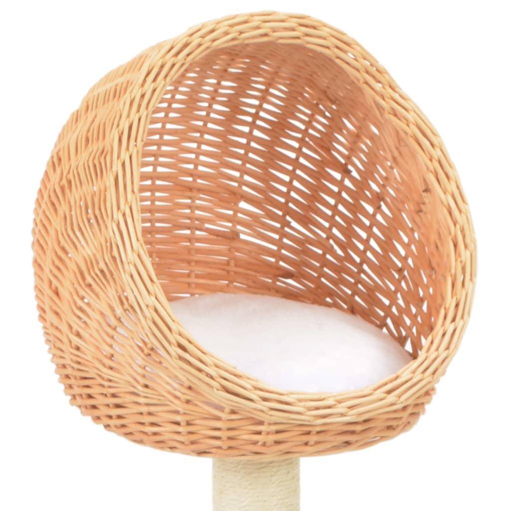 Helloshop26 - Arbre à chat griffoir grattoir niche jouet animaux peluché en sisal naturel bois de saule - Imagen 4