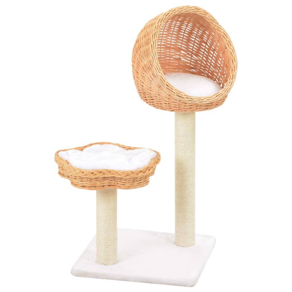 Helloshop26 - Arbre à chat griffoir grattoir niche jouet animaux peluché en sisal naturel bois de saule - Imagen 2