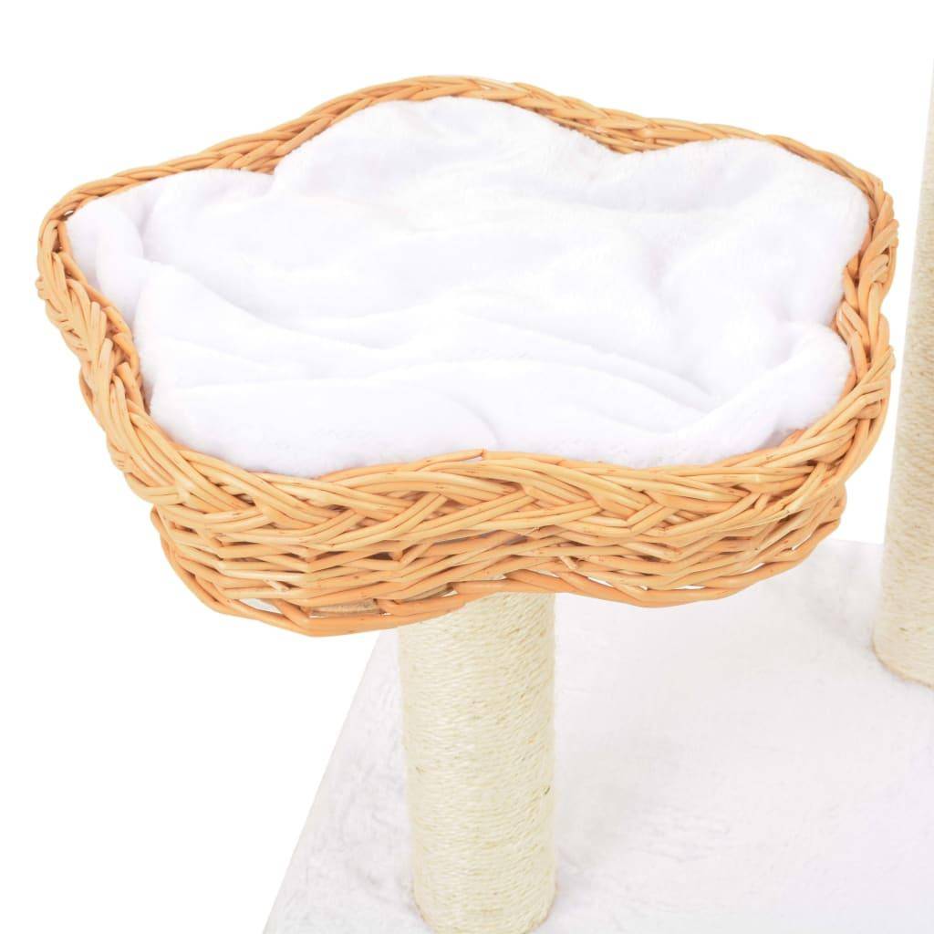 Helloshop26 - Arbre à chat griffoir grattoir niche jouet animaux peluché en sisal naturel bois de saule - Imagen 5