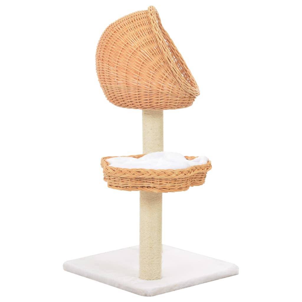 Helloshop26 - Arbre à chat griffoir grattoir niche jouet animaux peluché en sisal naturel bois de saule - Imagen 3