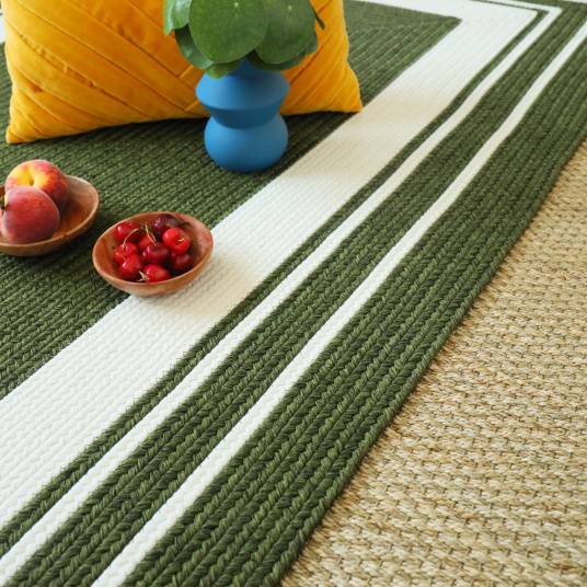 Decoweb - Tapis imitation fibres naturelles extérieur et intérieur - Provence - Vert forêt - 200 x 290 cm - Decoweb - Imagen 2