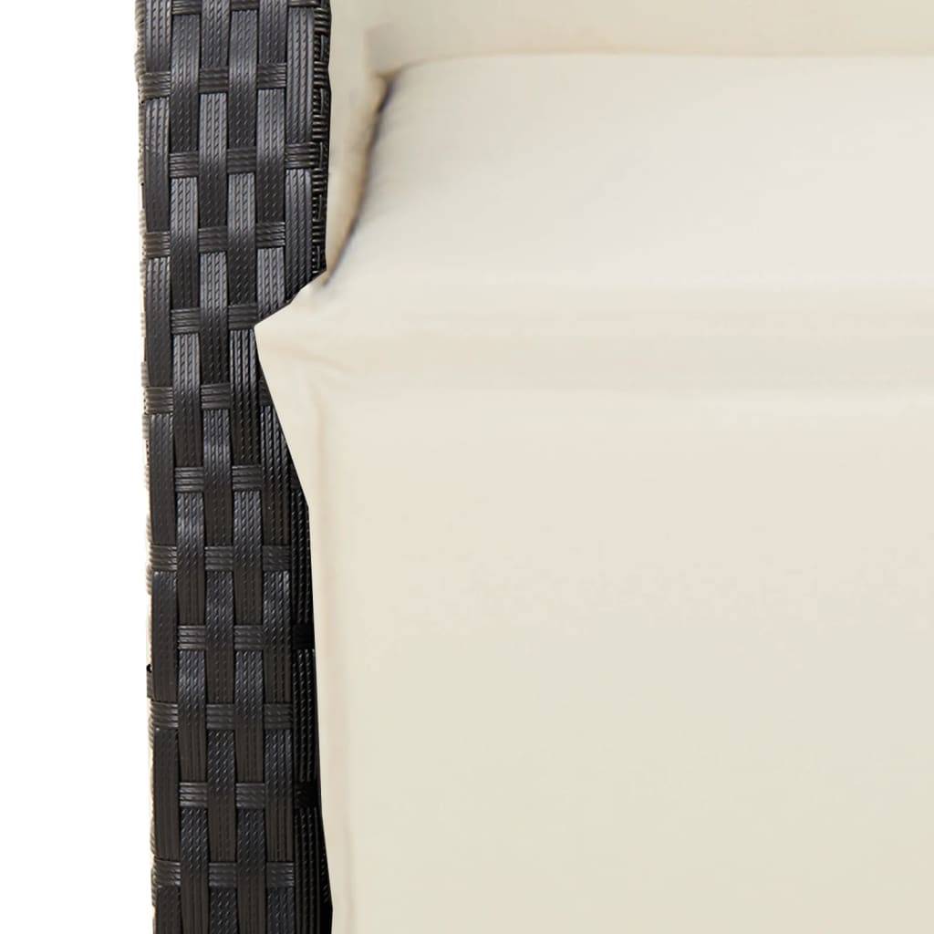 ComfortXL - Salon de Jardin 8 Fauteuils Inclinables en Résine Tressée Noire, Table en Bois d'Acacia, Coussins Confort Crème – ComfortXL Outdoor Living - Image 6