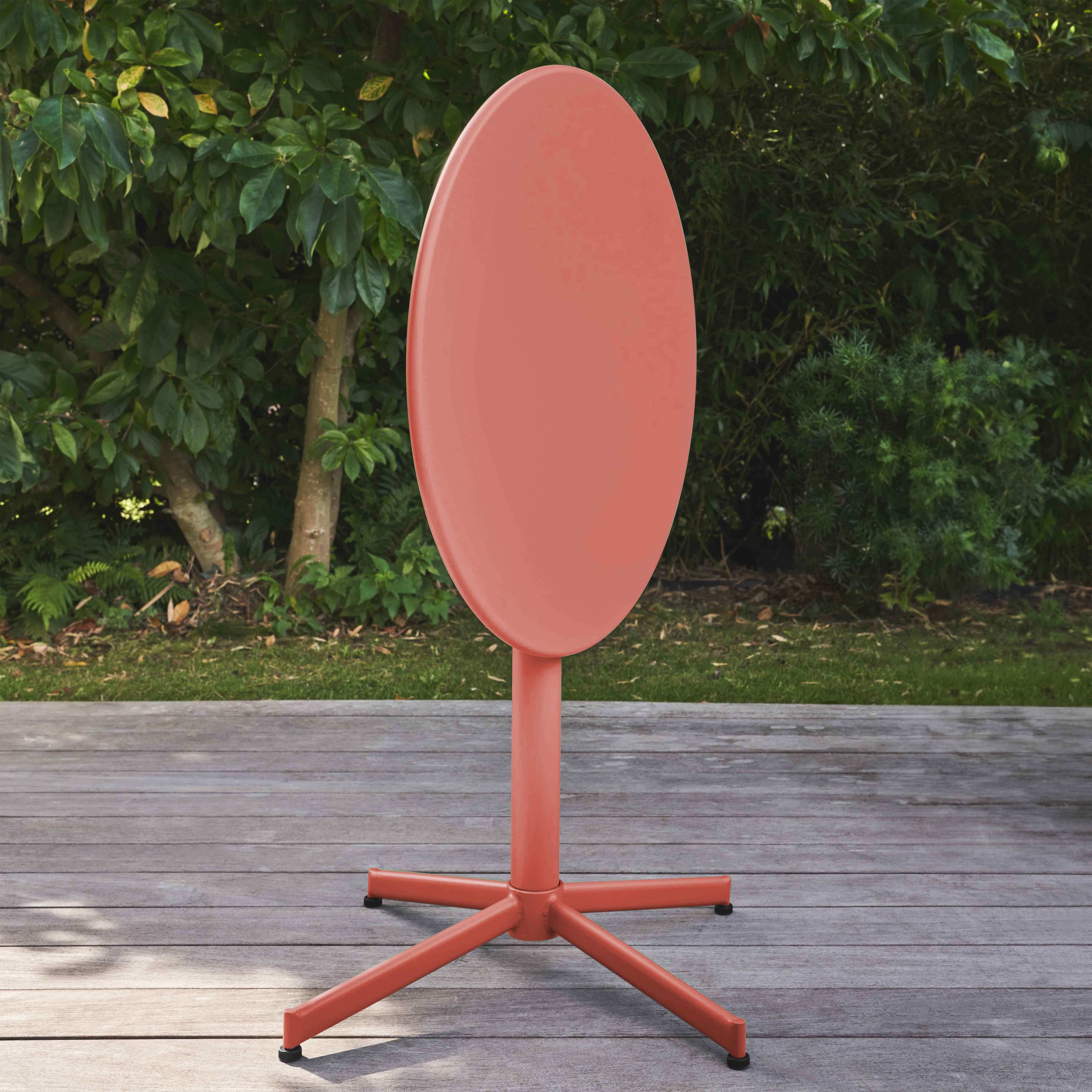 Oviala - Table de jardin ronde bistro inclinable en acier argile 70cm Palavas - Oviala - Imagen 3