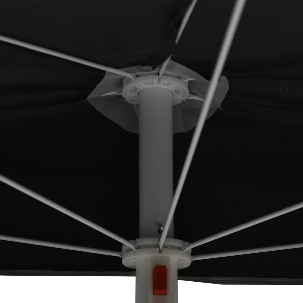 PANGIVO - Demi-parasol de jardin polyester acier noir 180 x 90 x 195 cm - PANGIVO - Image 7