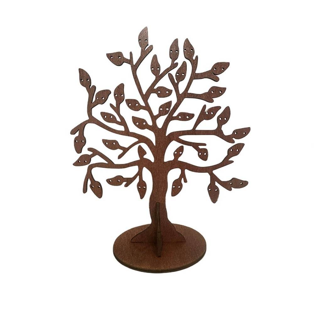 0 - Arbre à bijoux en bois - Porte-boucles d'oreilles & colliers - Décoration élégante - Cadeau femme - Image 3