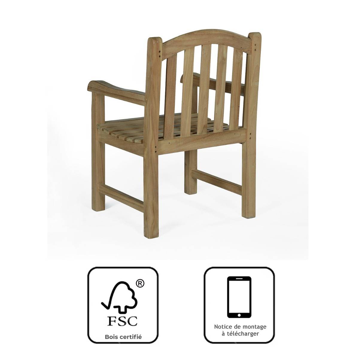 Fauteuil en teck massif Brighton - TECK'Attitude - Imagen 8