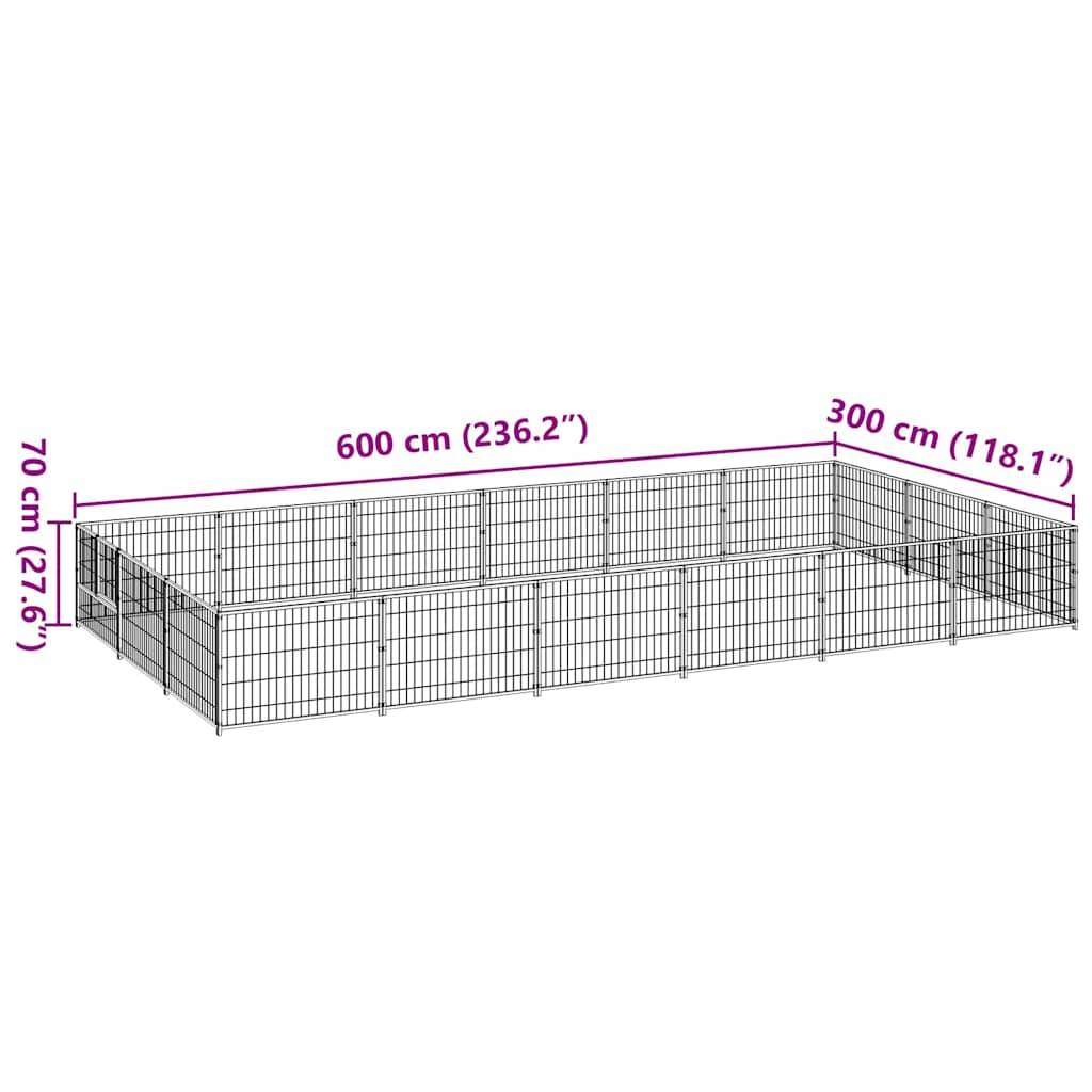 Vidaxl - Chenil Argenté 18 m² Acier vidaXL 3082138 - Imagen 3