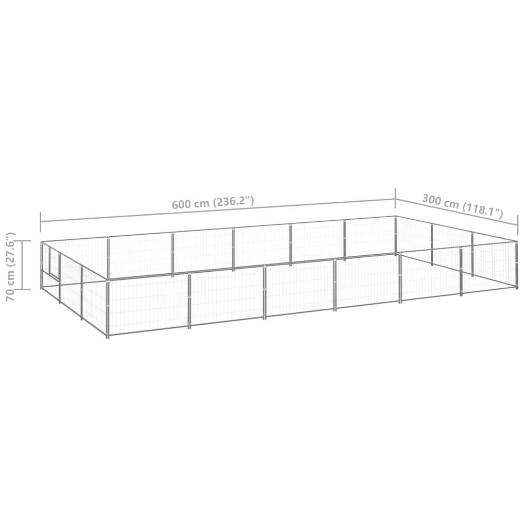 Vidaxl - Chenil Argenté 18 m² Acier vidaXL 3082138 - Imagen 4