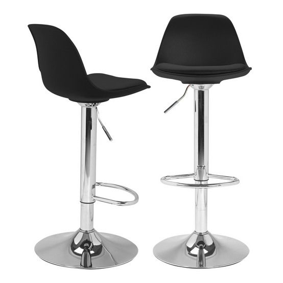 Lot de 2 tabourets de bar KARL design noir - Image 2