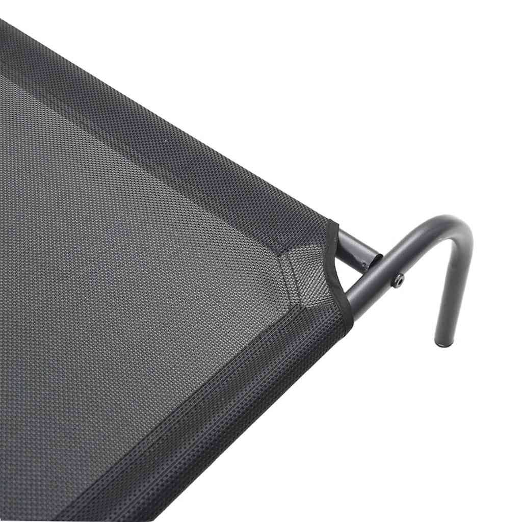 Lit surélevé pour chien acier et textilène noir 110 x 65 x 20 cm - PANGIVO - Image 7