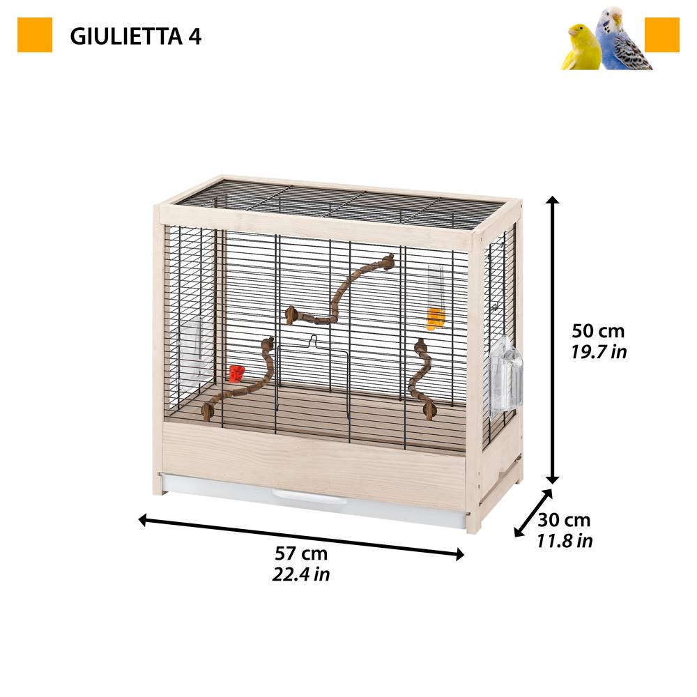 Ferplast - Ferplast Cage pour Oiseaux en bois FSC GIULIETTA 4, Canaris, Perruches et Oiseaux exotiques, Accessoires inclus - Imagen 2