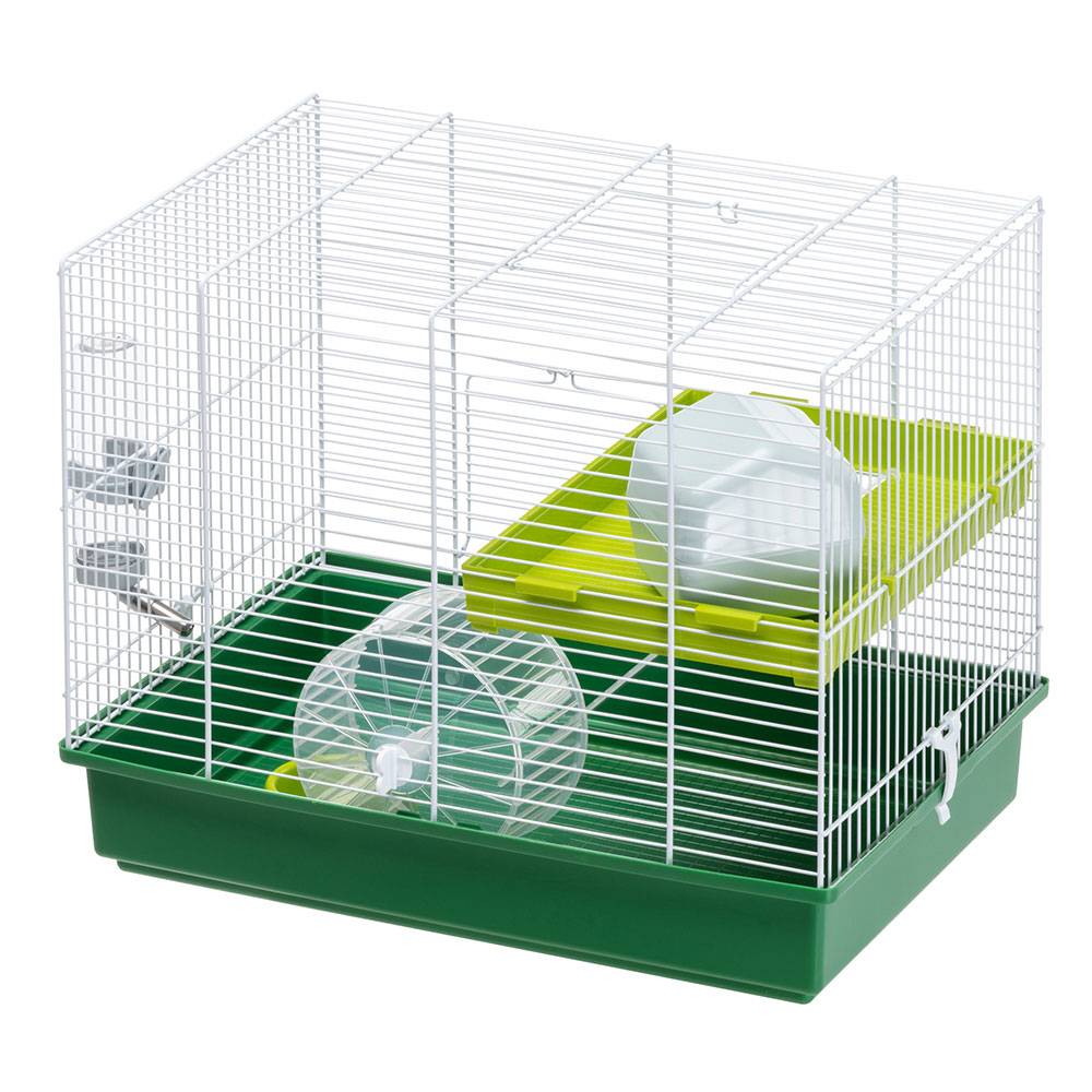Ferplast - FERPLAST HAMSTER DUO Cage pour rongeurs pour Hamsters, en Métal, Accessoires inclus : Mangeoire, Abreuvoir, Maison, Roue, Étagère, Échelle. - Imagen 3