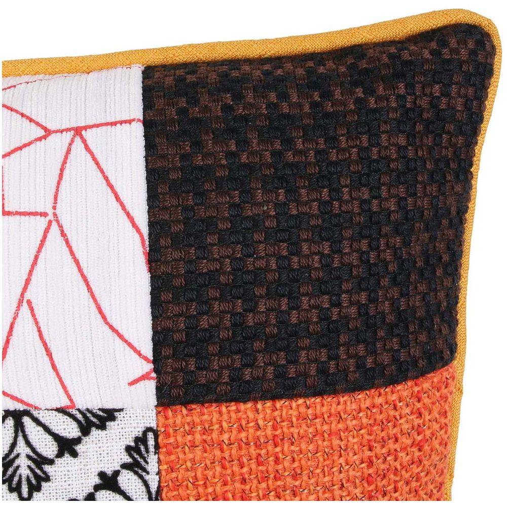 The Home Deco Factory - Coussin patchwork en tissu déhoussable 40x40 cm (Lot de 2) - Imagen 4