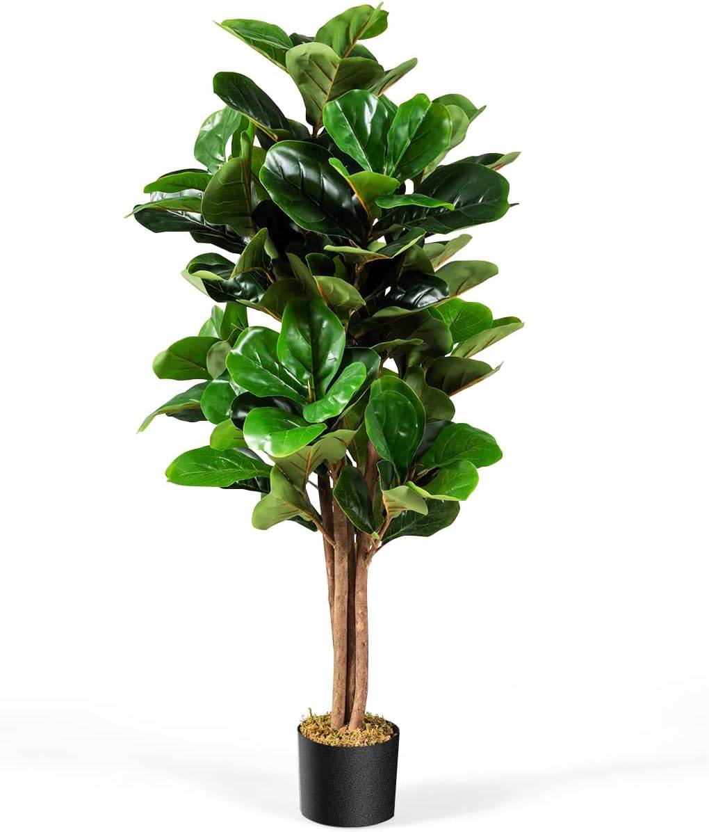Plante Artificielle 120CM avec Pot Décoration en PP Souple, 118 Feuilles en PEVA - Image 1
