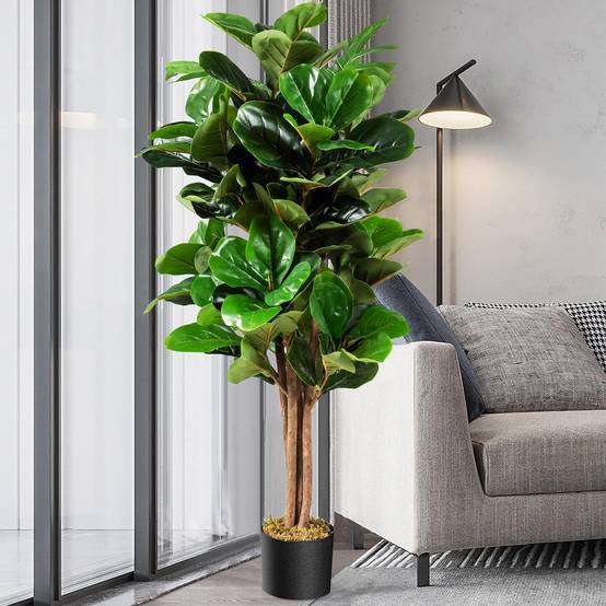 Plante Artificielle 120CM avec Pot Décoration en PP Souple, 118 Feuilles en PEVA - Image 9