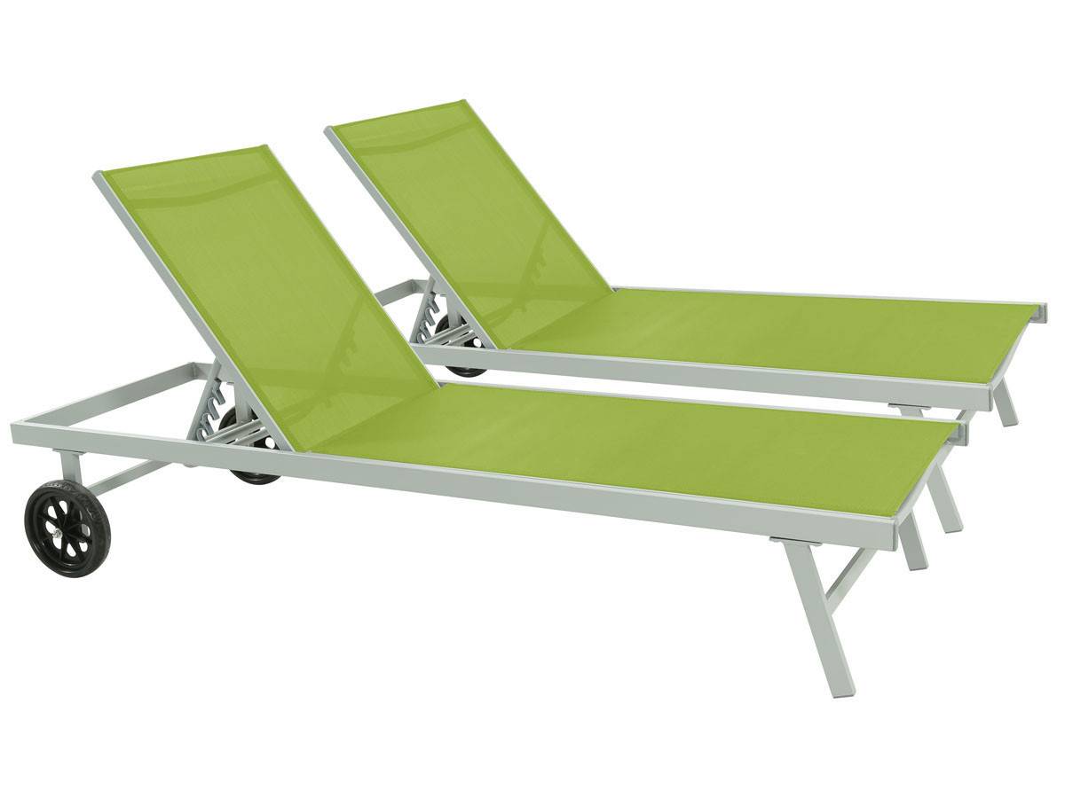 Habitat Et Jardin - Bain De Soleil En Aluminium Et Textilène "bella" - Phoenix - Vert - Lot De 2 -habitat Et Jardin - Image 1