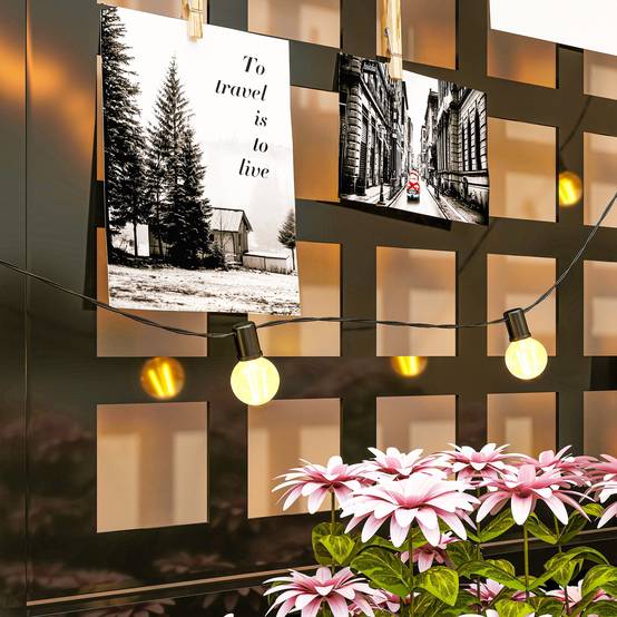 Outsunny - Jardinière avec treillis brise-vue lit surélevé 89x40x178cm bac à fleurs balcon terrasse patio acier galvanisé noir - Outsunny - Image 5
