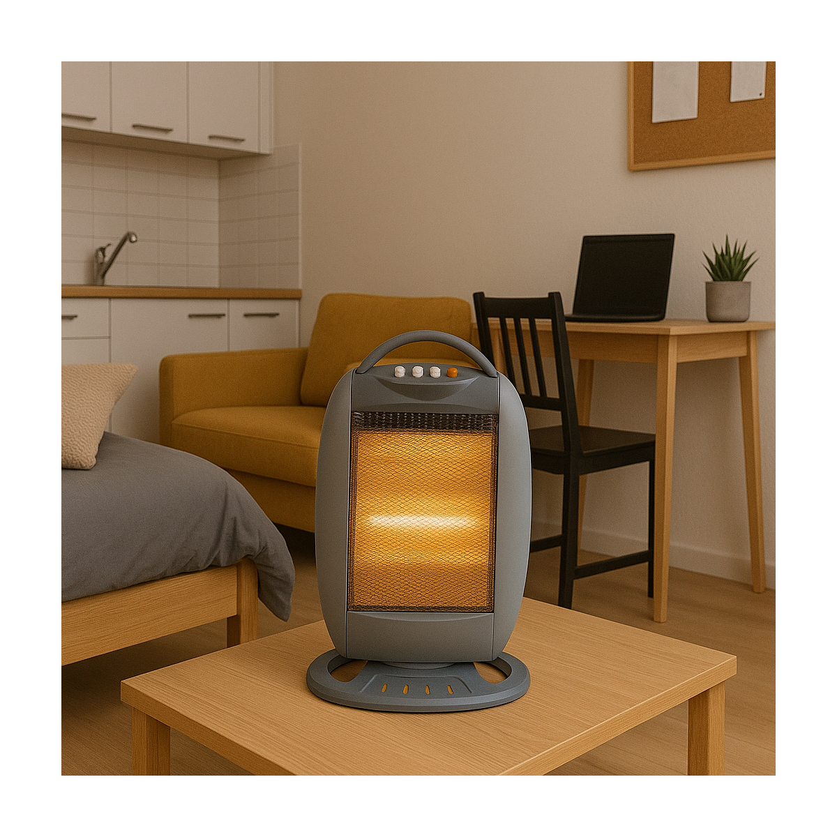 Chauffage infrarouge Oscillant 1200W Classic Electrique Anti basculement NIKLAS - Imagen 4