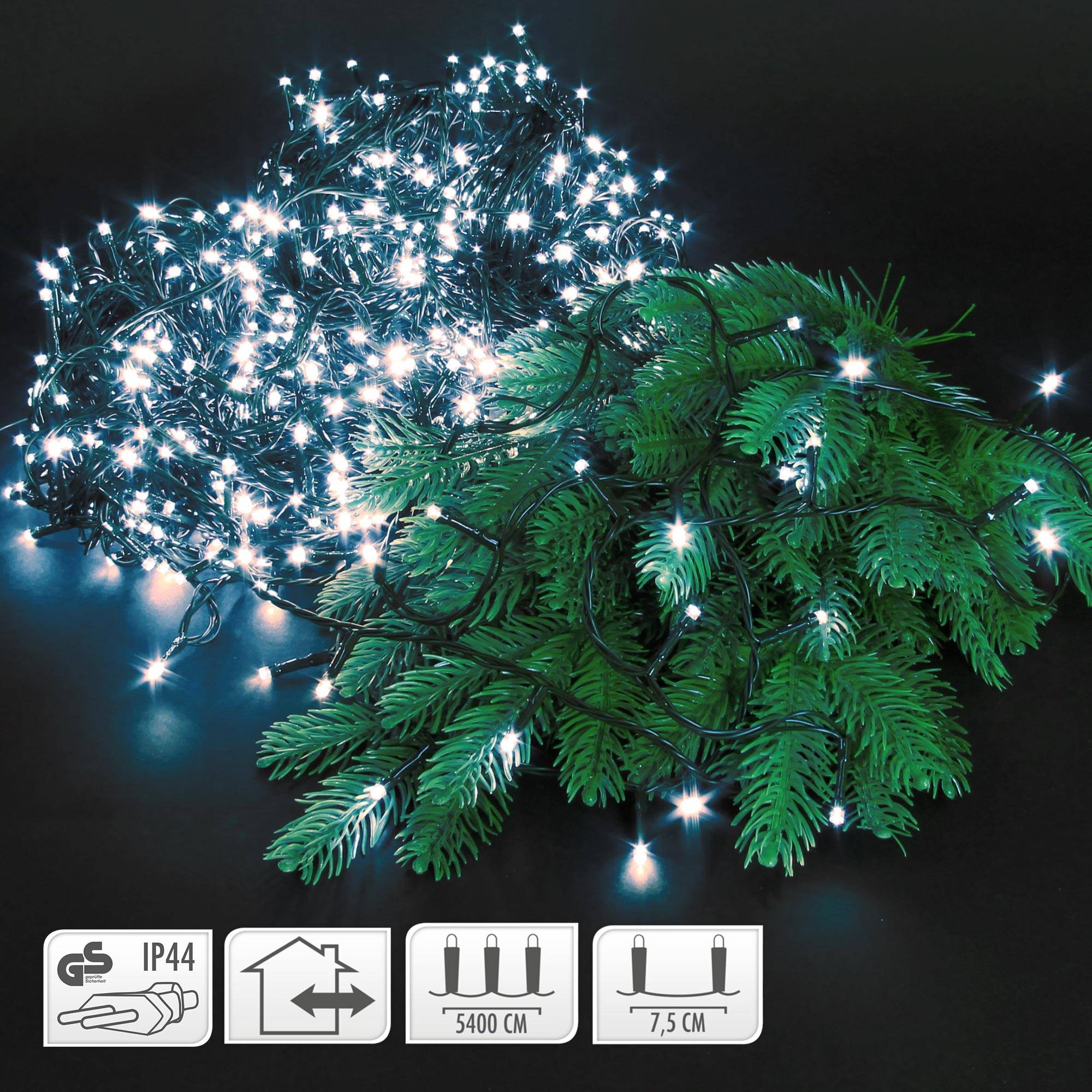 Ecd-Germany - Guirlande lumineuse Noël 720 LEDs blanc froid déco eclairage extérieur/intérieur - Imagen 2