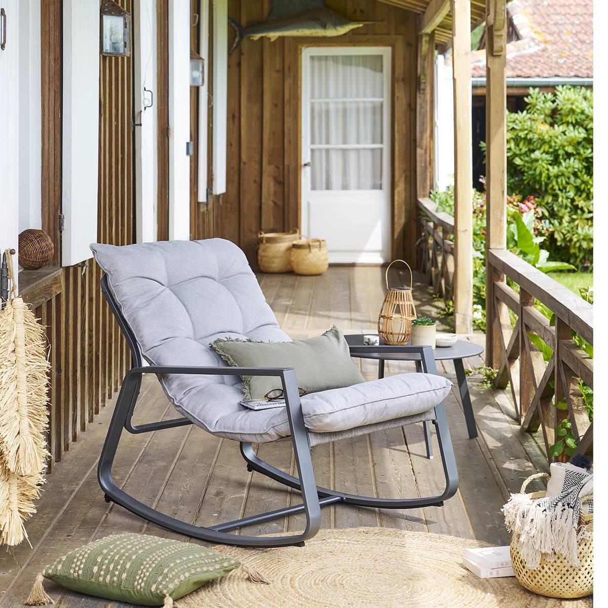 Hesperide - Fauteuil à bascule de jardin "Felinio" gris - Hespéride - Imagen 1