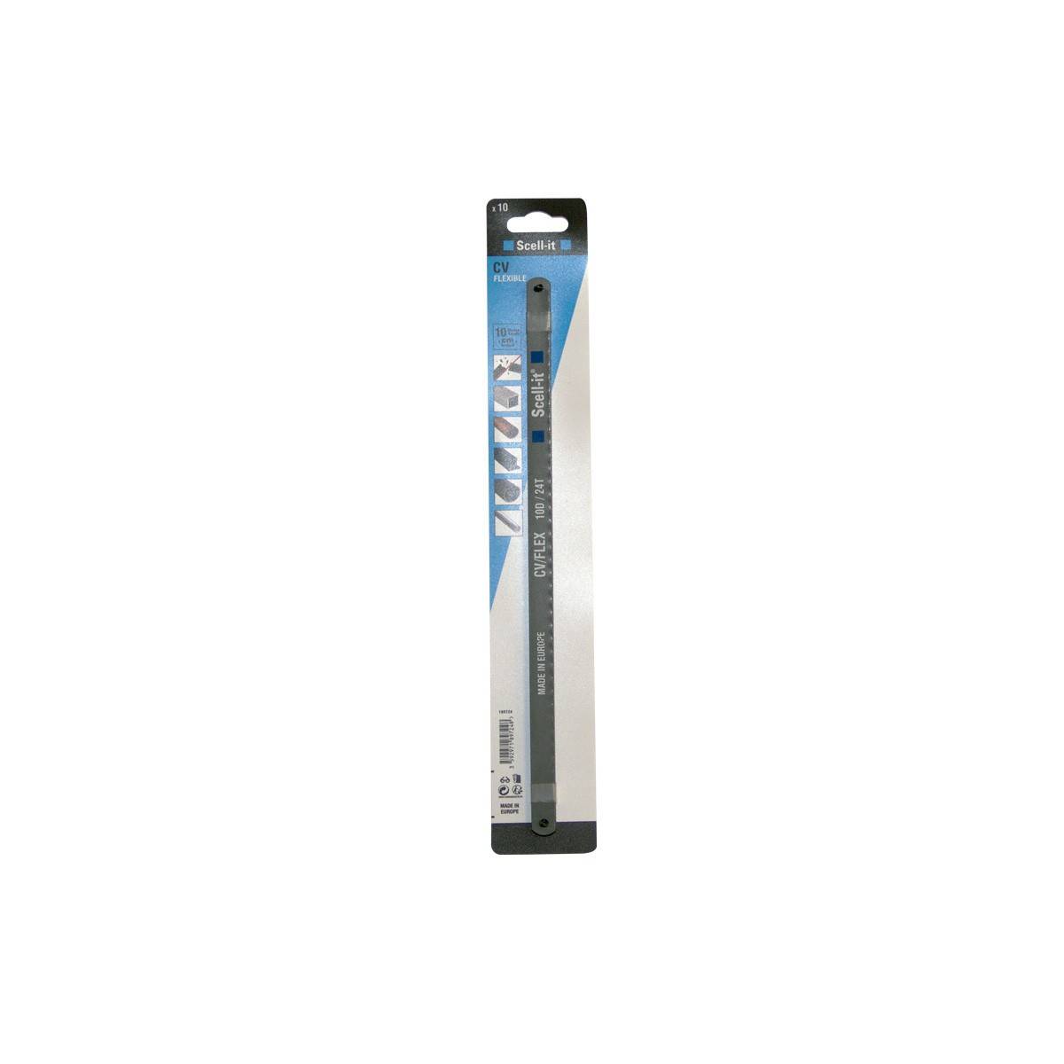 10 lames de scie à métaux Flexibles Chrome Vanadium coupe Alu Tube PVC et Bois SCELL IT