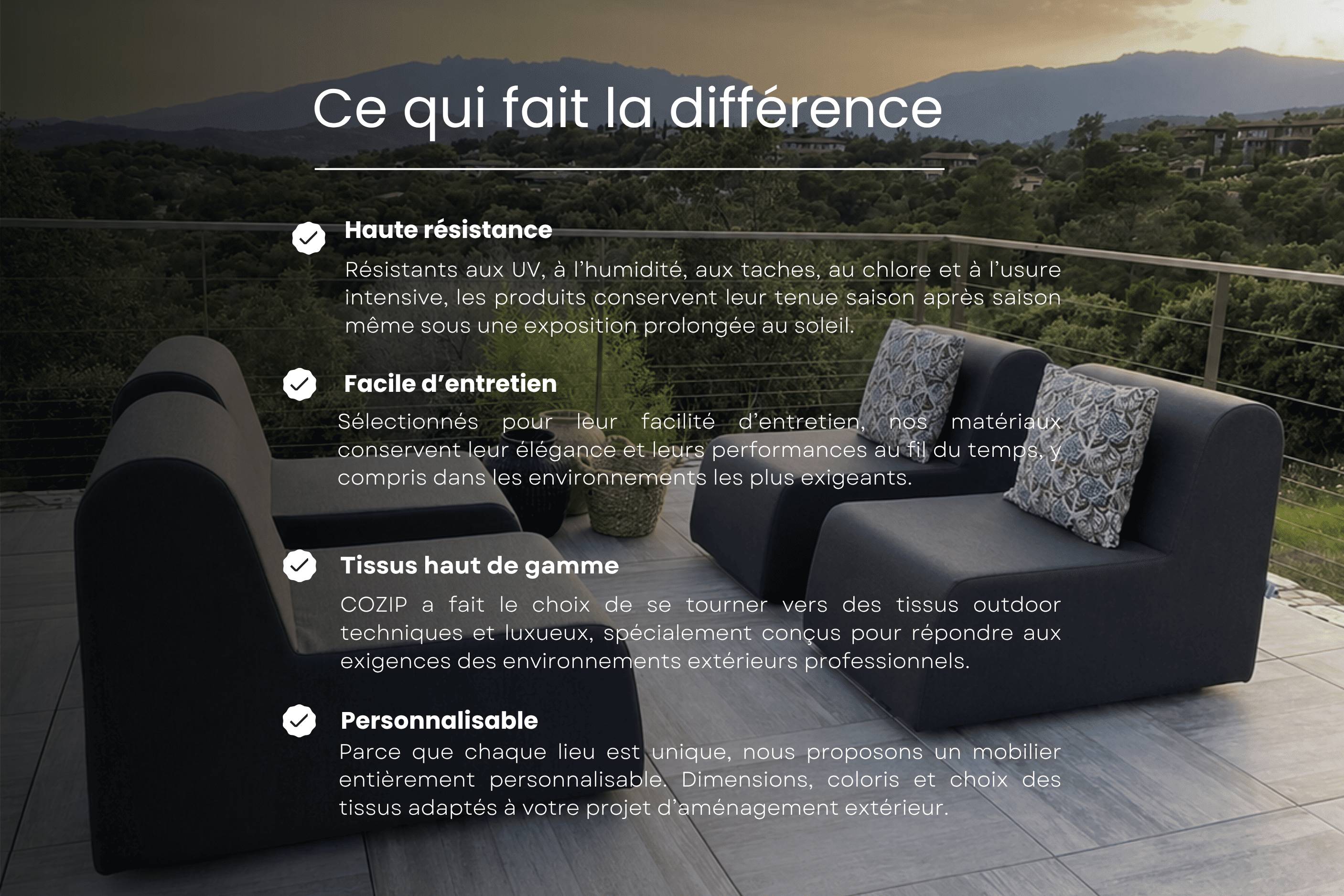 SERENA | Pouf extérieur Kaki COZIP | 80x80xh40 cm - Image 3