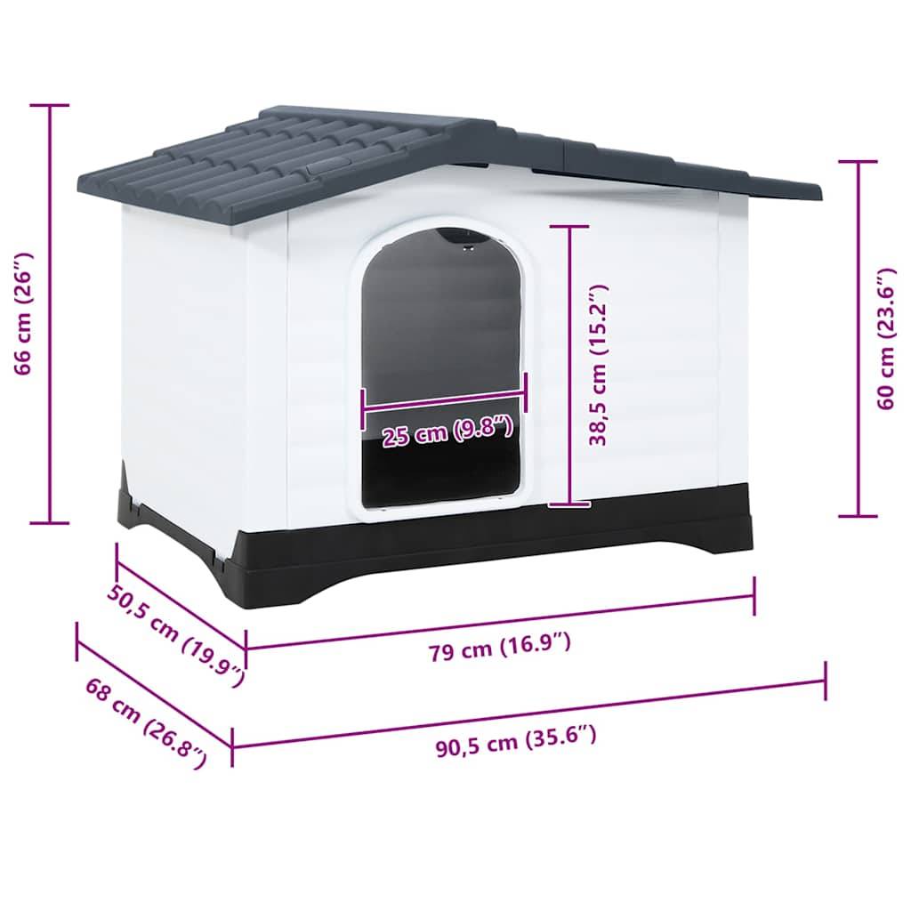 Vidaxl - Niche pour chien Gris 90,5x68x66 cm Polypropylène vidaXL 152230 - Imagen 3