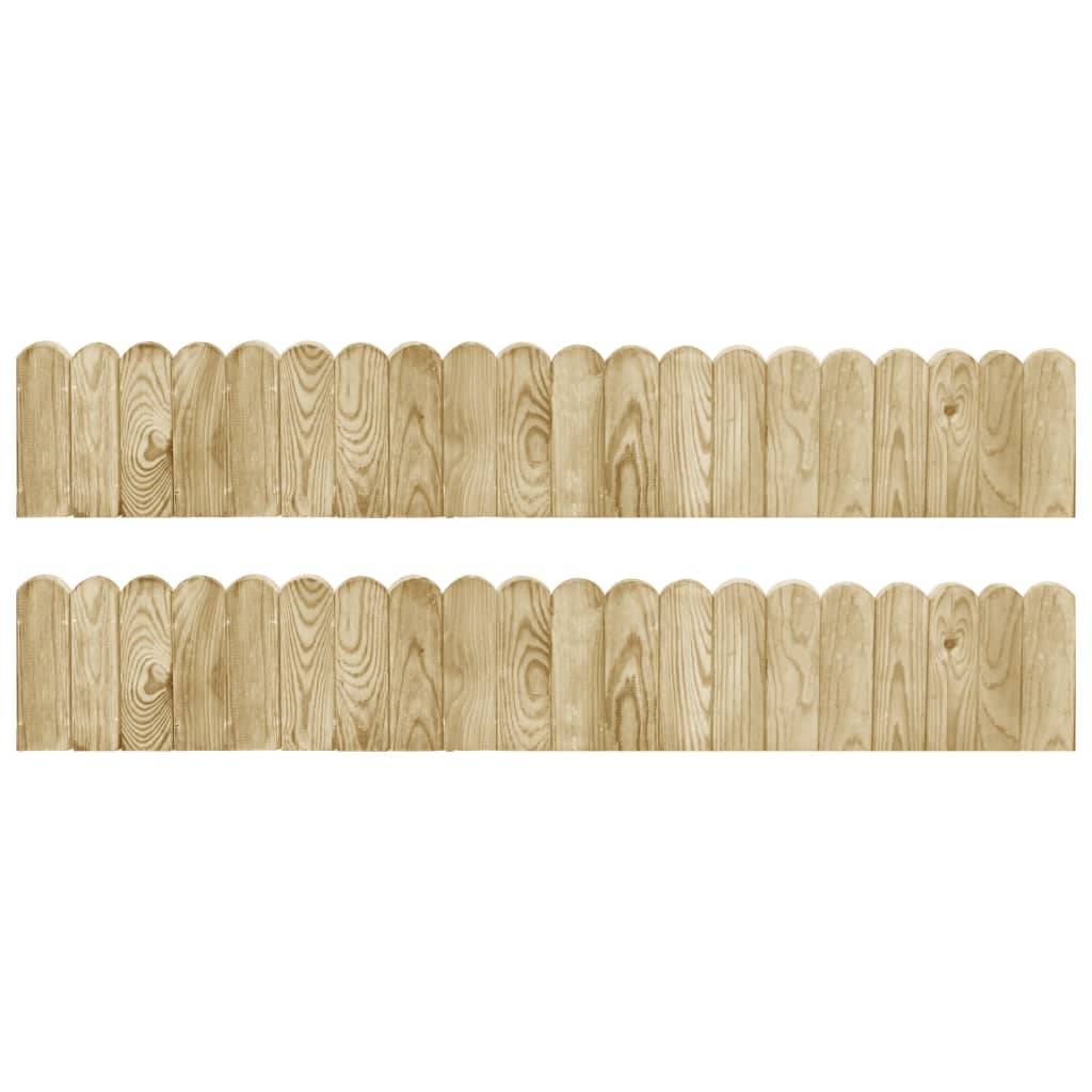 Bordure Jardin Bois Pin Massif Délimitation Parterres Pelouse 120x20cm Brun - ComfortXL Outdoor Living - Image 1