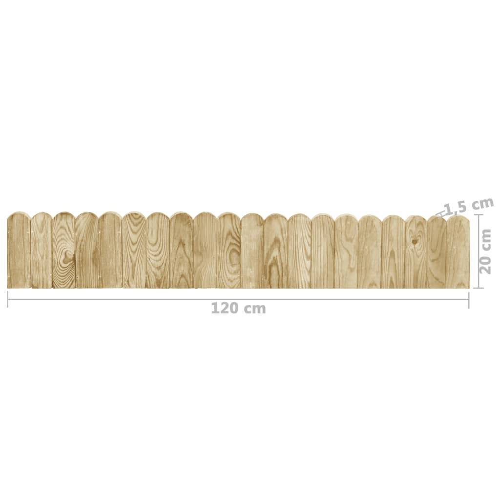 Bordure Jardin Bois Pin Massif Délimitation Parterres Pelouse 120x20cm Brun - ComfortXL Outdoor Living - Image 6