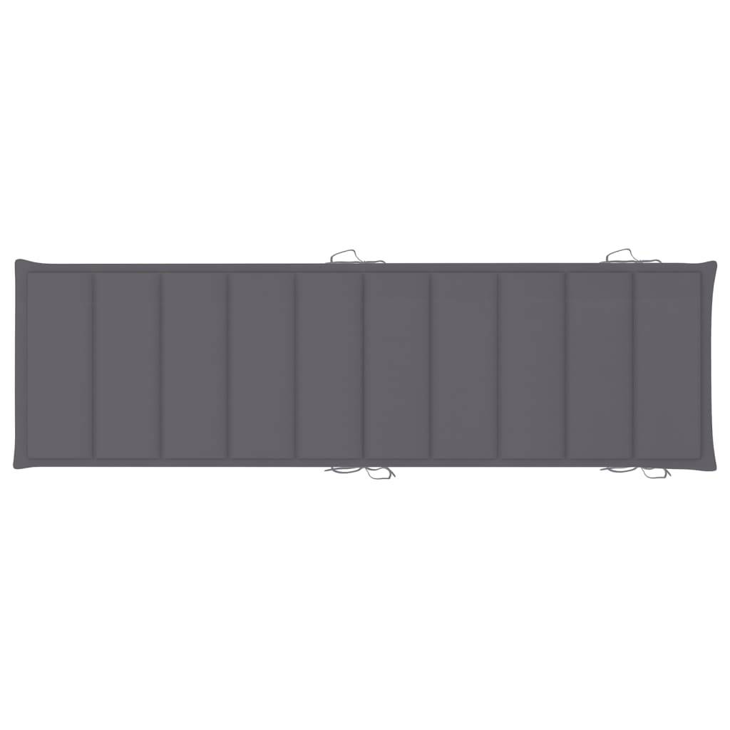 Helloshop26 - Lot de 2 transats chaise longue bain de soleil lit de jardin terrasse meuble d'extérieur avec table et coussins acacia solide - Imagen 9