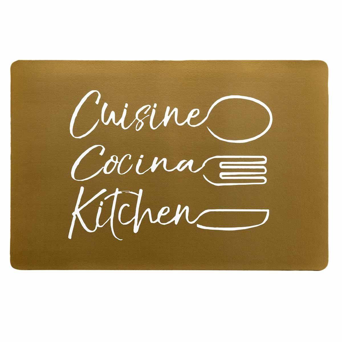 Paris Prix - Set de Table Imprimé "Cuisina" 28x43cm Or - Image 1