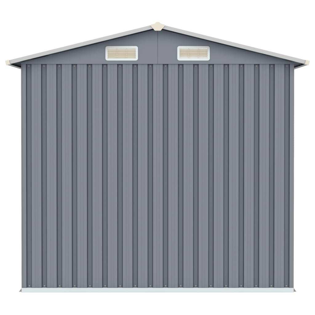 Helloshop26 - Abri de jardin cabane cabanon maison de stockage remise extérieur hangar outils robuste 205 x 129 x 183 cm acier galvanisé gris - Imagen 5