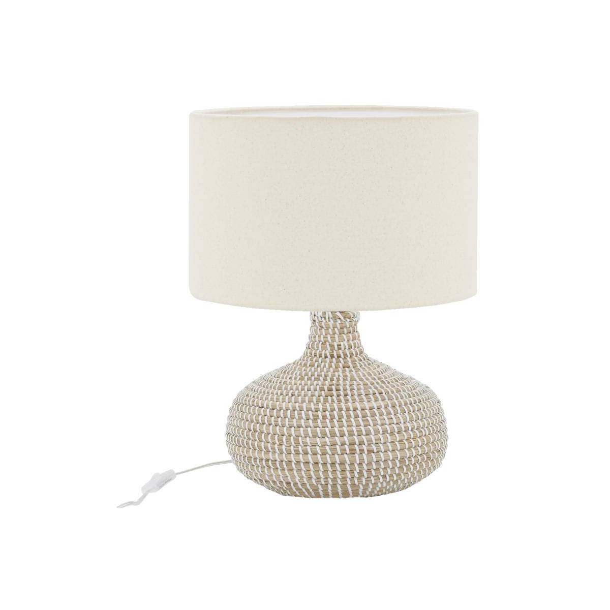 Aubry Gaspard - Lampe de chevet en jonc naturel Boule - Imagen 1